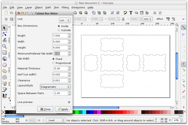 inkscape laser cutting